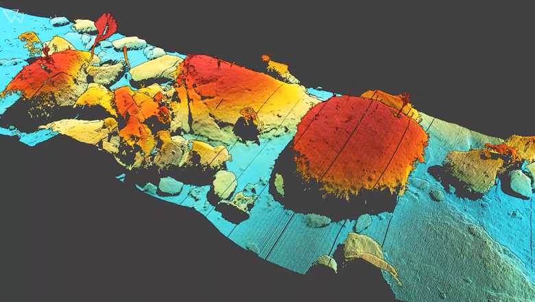 3D model of Monterey Canyon created with an underwater laser scanner