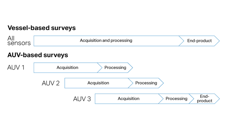 Processing workflow from multiple AUVs
