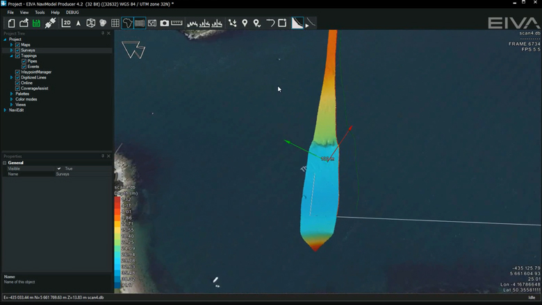 EIVA NaviSuite - Multibeam and hydrographic surveys - Coverage Assisted Runlines in NaviPac