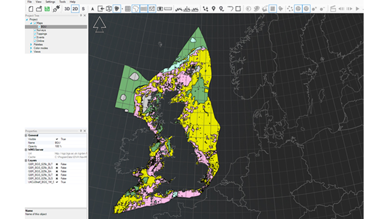A geological survey of Britain used in EIVA's NaviModel software