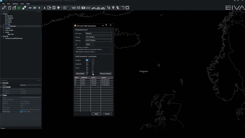 Checking tidal files in NaviModel software for tidal predictions