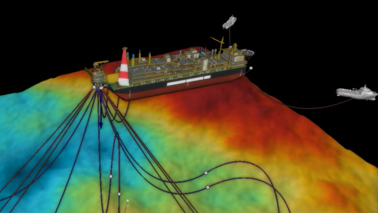 Catenaries being deployed in a 3D envionement in NaviSuite