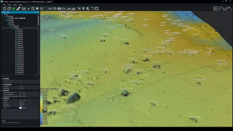 Counting of rocks on the seabed