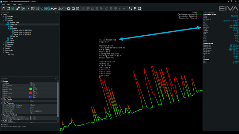 Detected pipe location data