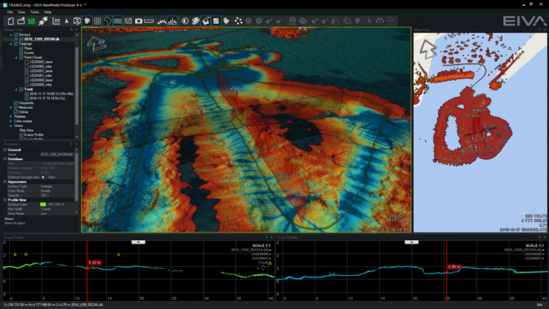 Norbit Velodyne visualisation of QC (quality control) in NaviSuite Kuda