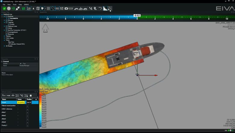 EIVA NaviSuite - Multibeam and hydrographic surveys - Automatic creation of approach line in NaviPac