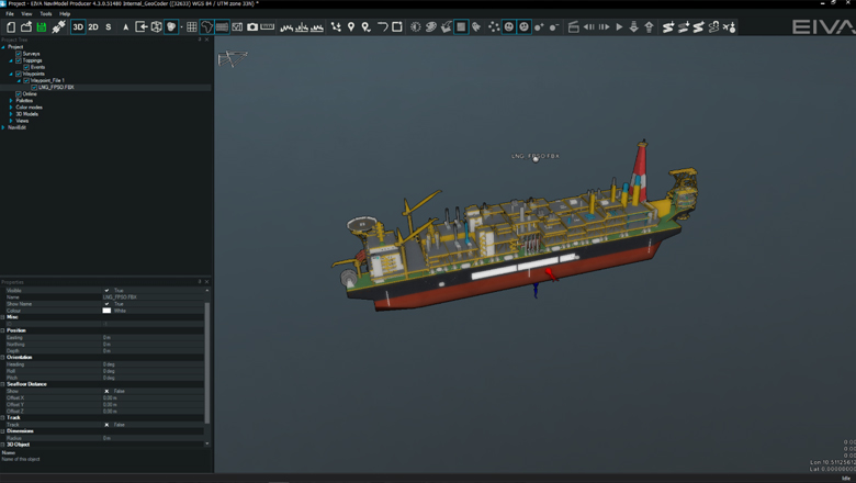 FPSO vessel imported to NaviModel as an FBX file