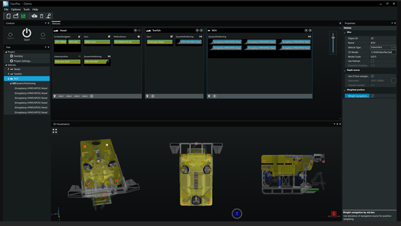 NaviPac 4.2 refined dynamic weighted positioning  gives greater control and flexibility over how transponders are utilised within your ROV setup