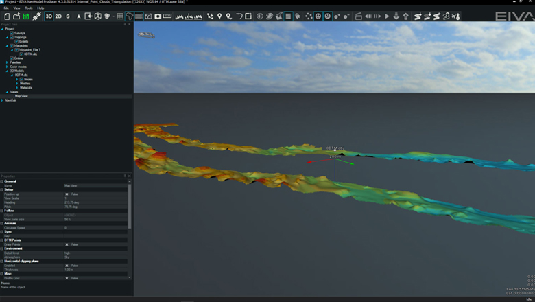 OBJ file of a digital terrain model in NaviModel