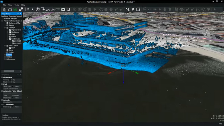 Waterfront developments of Aarhus visualised in NaviModel Viewer