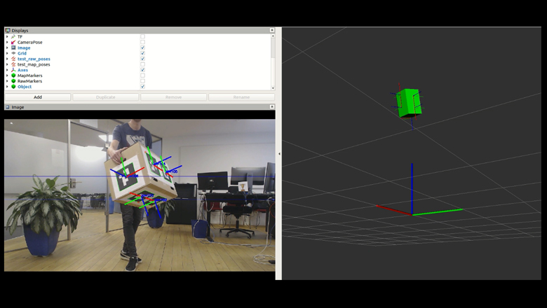 Automatic tracking of visible ArUco markers carried out in NaviSuite
