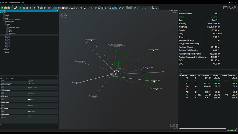 Anchor patterns and associated control of the rig move operation integrated in NaviPac 4 Helmsman’s Display