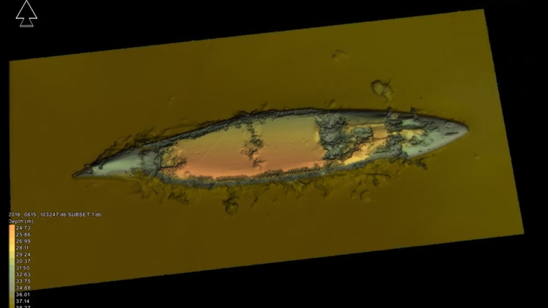 SMS Markgraf multibeam model - made for 'Scapa 1919: The Archaeology of a Scuttled Fleet'
