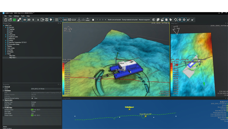 3D visualisation during cutter suction dredging operation in NaviSuite Uca