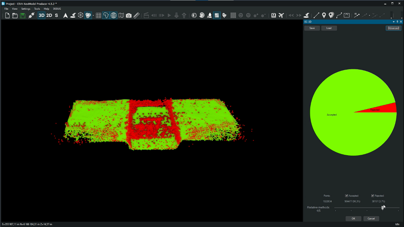 Trench data cleaning EC-3D NaviModel Producer