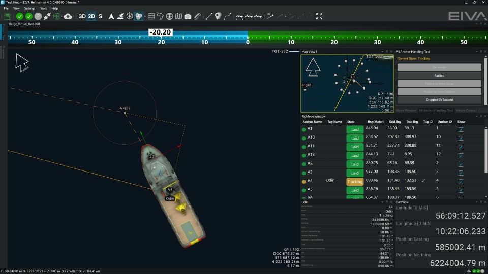 Rig move and tug management option for NaviPac Pro