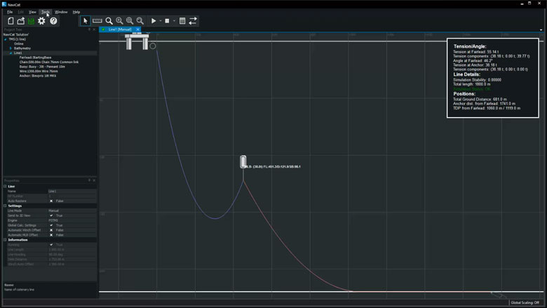 Calculate 3D catenary using currents