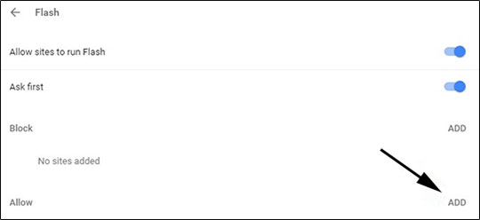 Enable Flash in Chrome