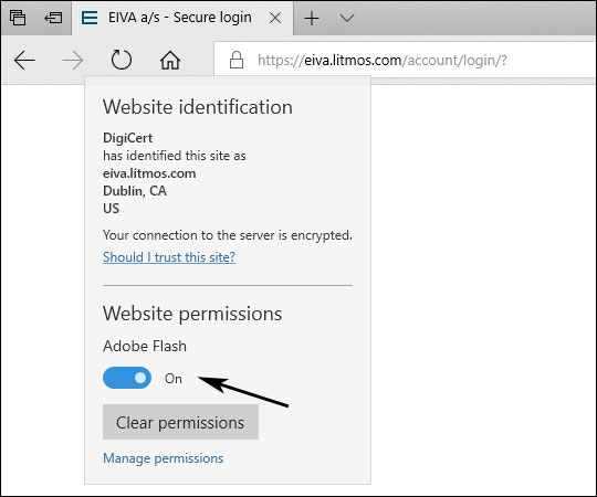 Microsoft Edge enable Flash