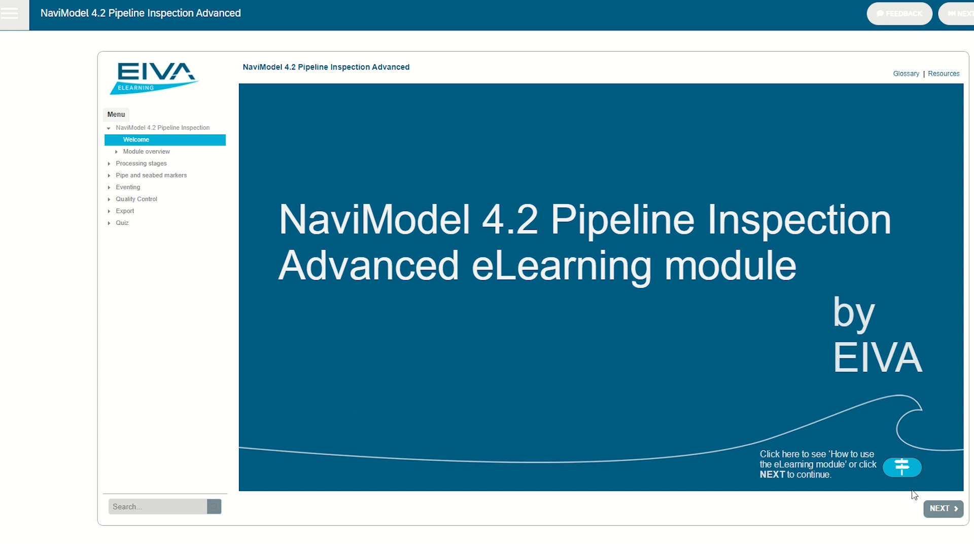 EIVA NaviSuite eLearning introduction